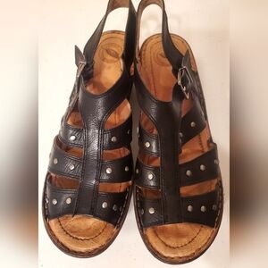 Studded Leather Slingback Sandals